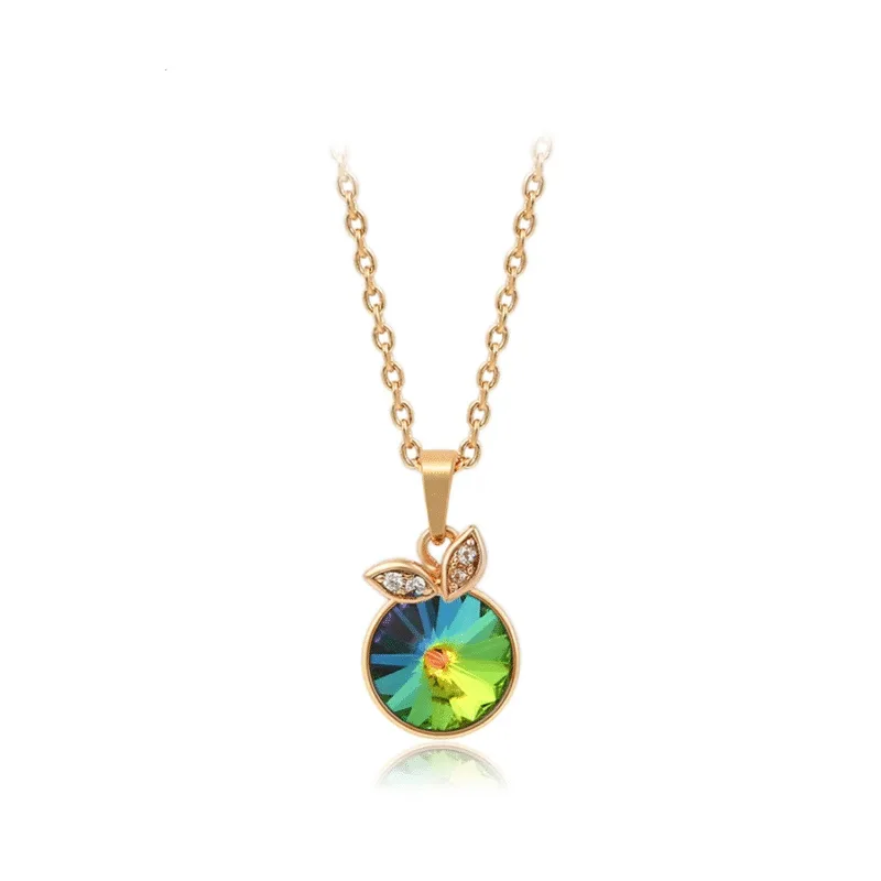 Colar Pingente Dourado com Cristal